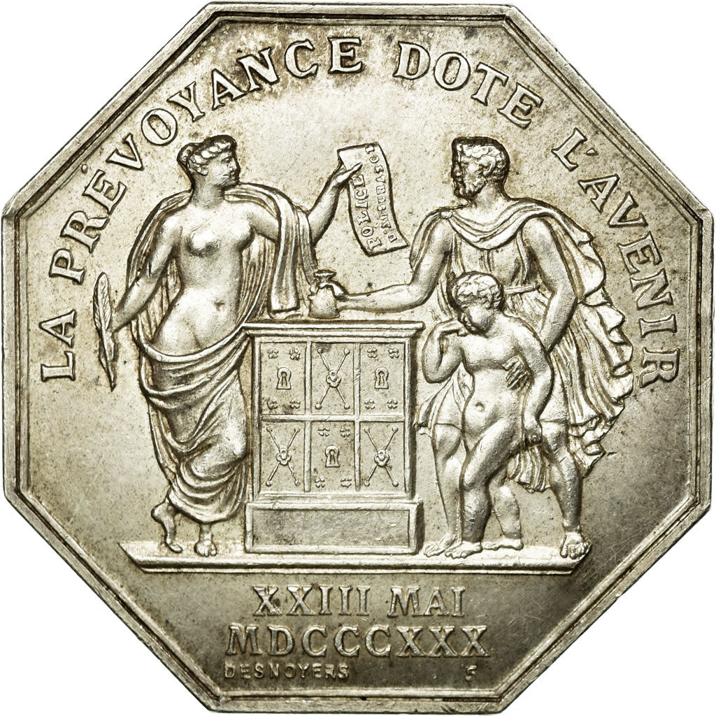 France, Token, Insurance, 1830, AU(55-58), Silver, Gailhouste:543