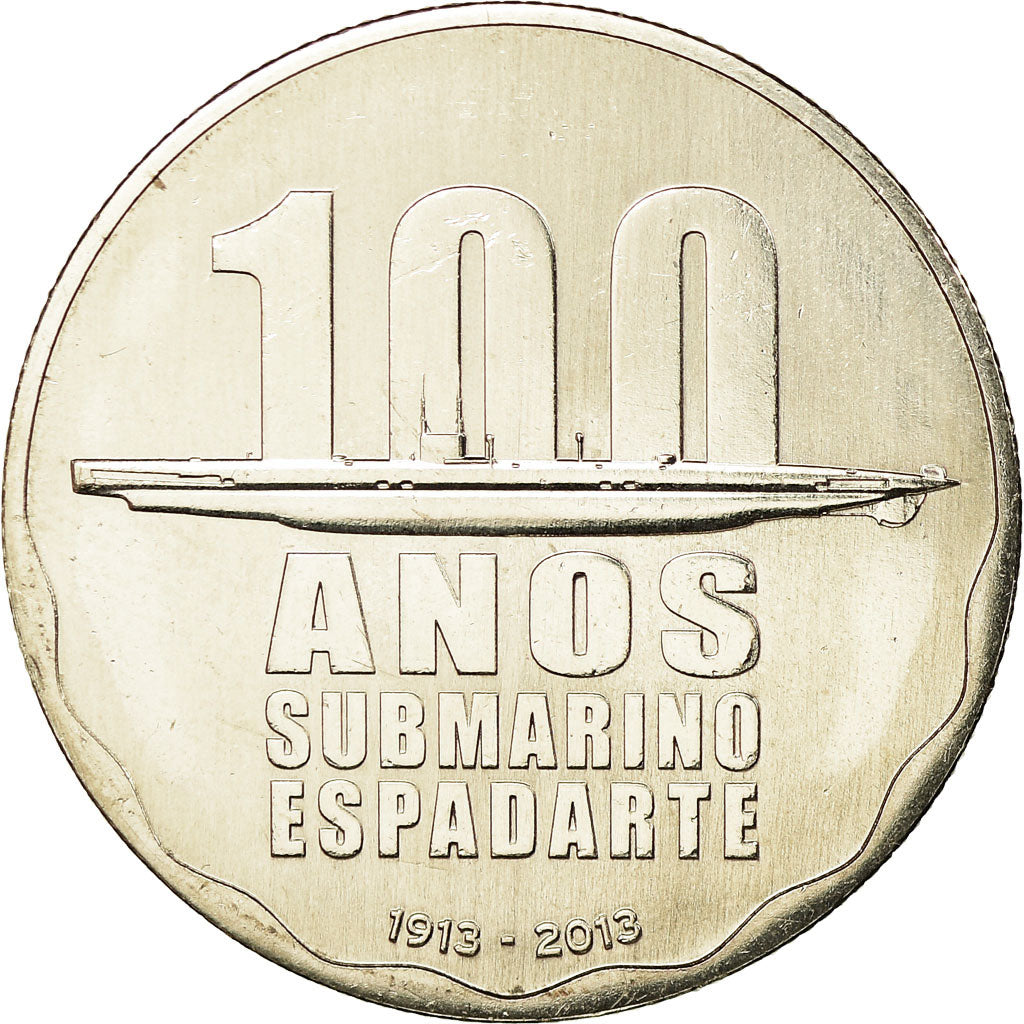 Portugal, Medal, 2.5 Euro, 100 Anos Submarino Espadarte, 2013, MS(65-70)