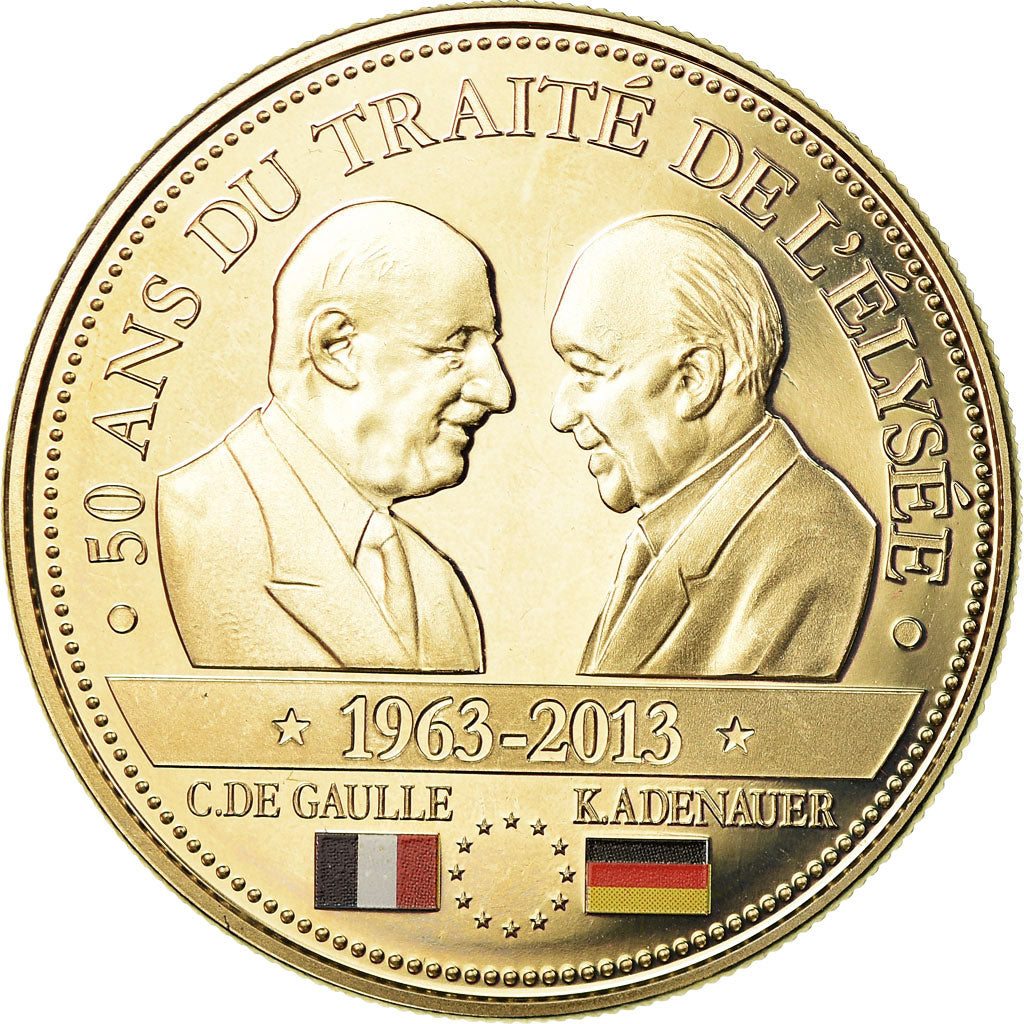Francia, medaglia, 50 Ans du Traité de l'Elysée, De Gaulle-Adenauer, 2013