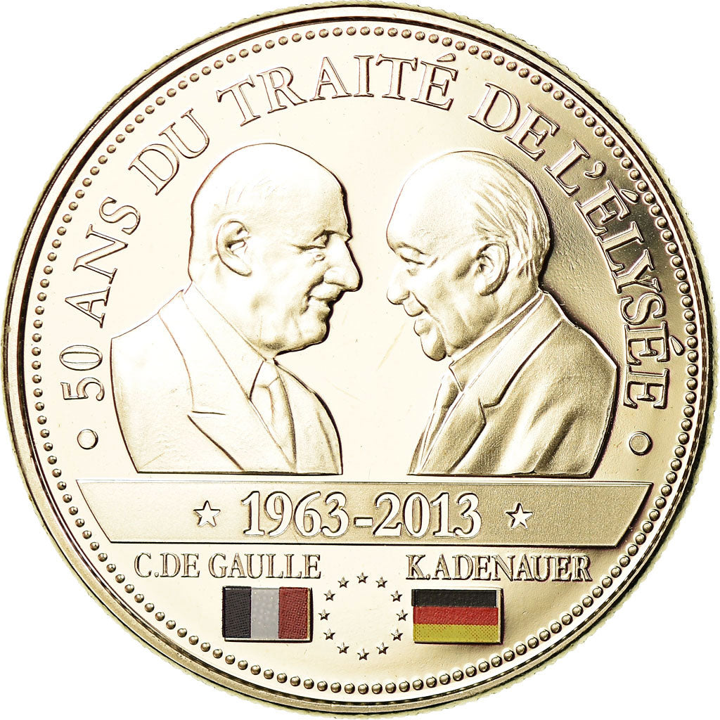 France, Medal, 50 Ans du Traité de l'Elysée, De Gaulle-Adenauer, 2013