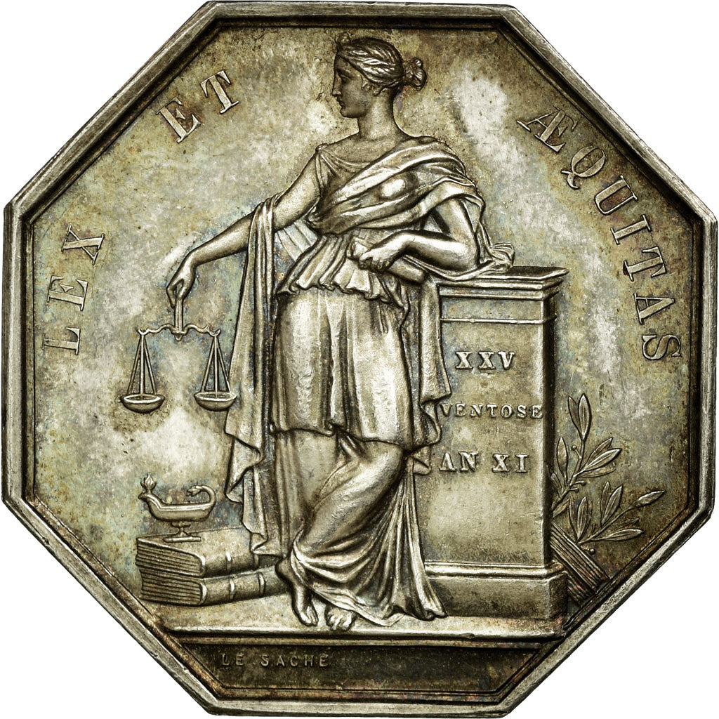 France, Token, Notary, AU(55-58), Silver, Lerouge:69a