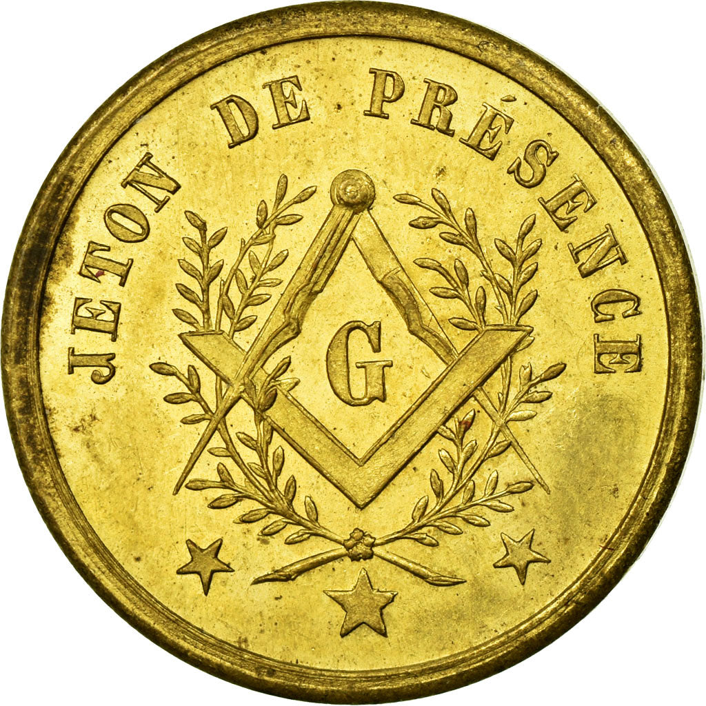 France, Token, Masonic, 1826, AU(55-58), Brass