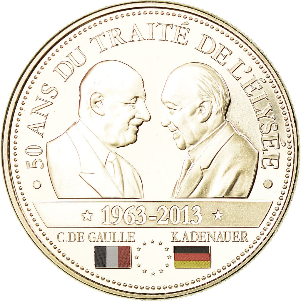 Frankreich, Medaille, 50 Ans du Traité de l'Elysée, 2013, UNZ+, Copper-nickel