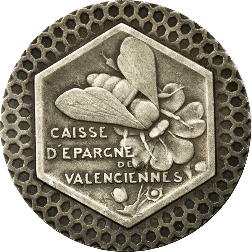France, Token, Caisse d'Epargne de Valenciennes, Silver, AU(50-53)