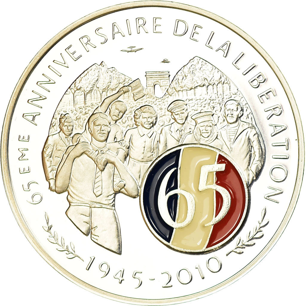 France, Medal, 65ème Anniversaire de la Libération, MS(65-70), Silver