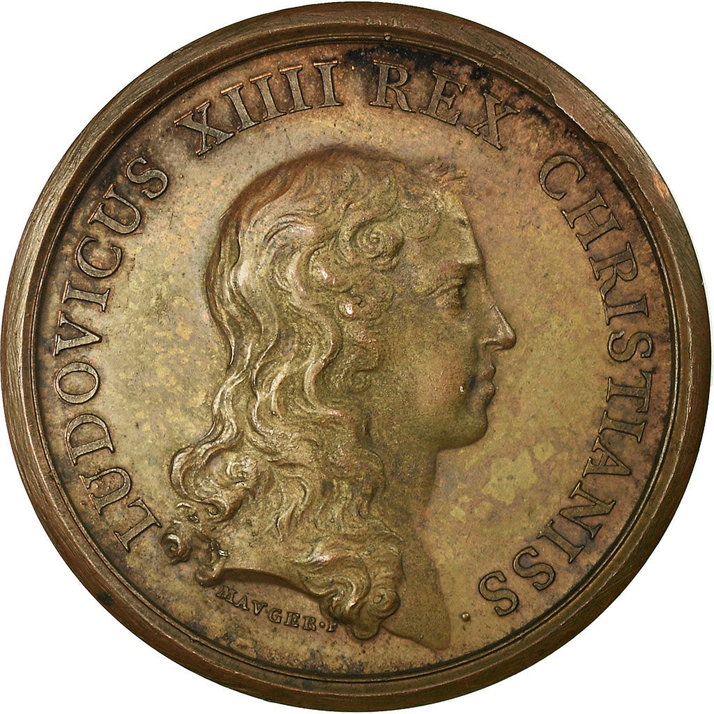 Francia, medaglia, Louis XIV, Prise de quatorze villes, 1654, Bronzo, Mauger