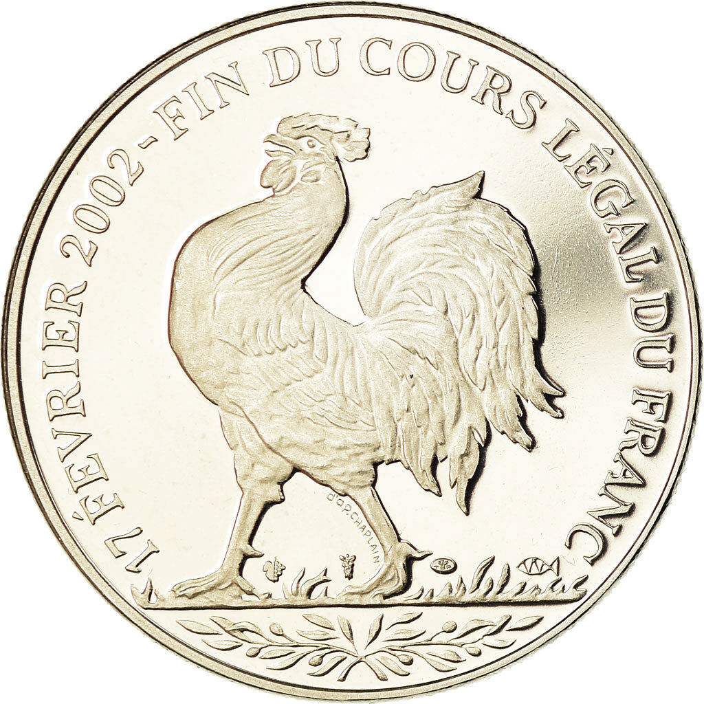 France, Medal, Fin du cours légal du Franc, 2001, MS(65-70), Copper-nickel