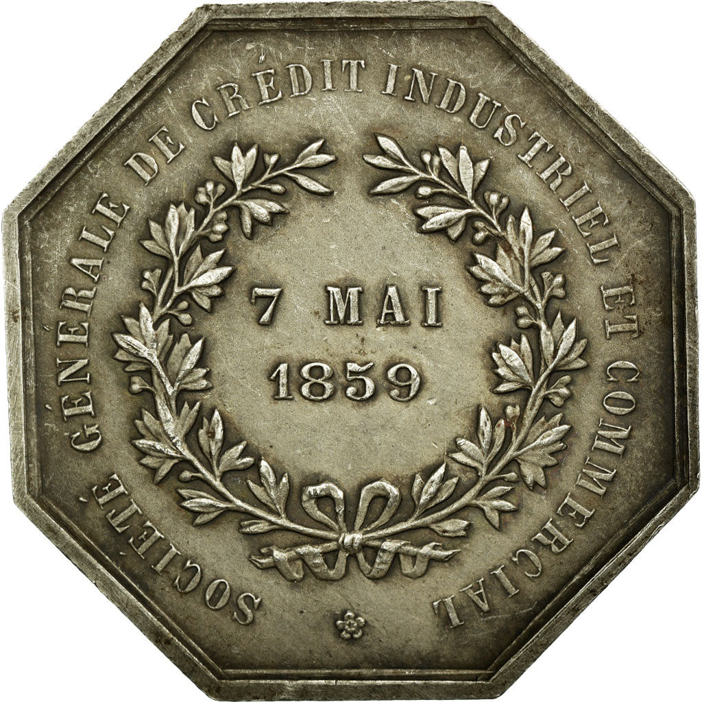 France, Token, Trade Brokers, 1859, AU(50-53), Silver