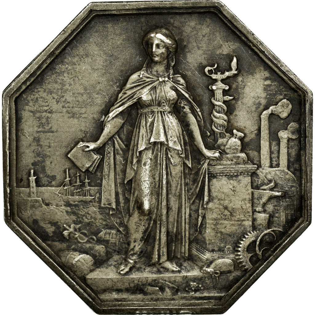 France, Token, Trade Brokers, 1859, AU(50-53), Silver