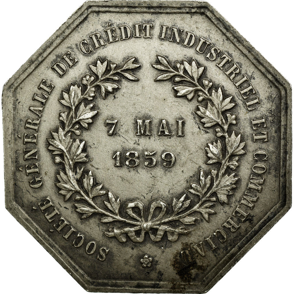 France, Token, Trade Brokers, 1859, AU(50-53), Silver