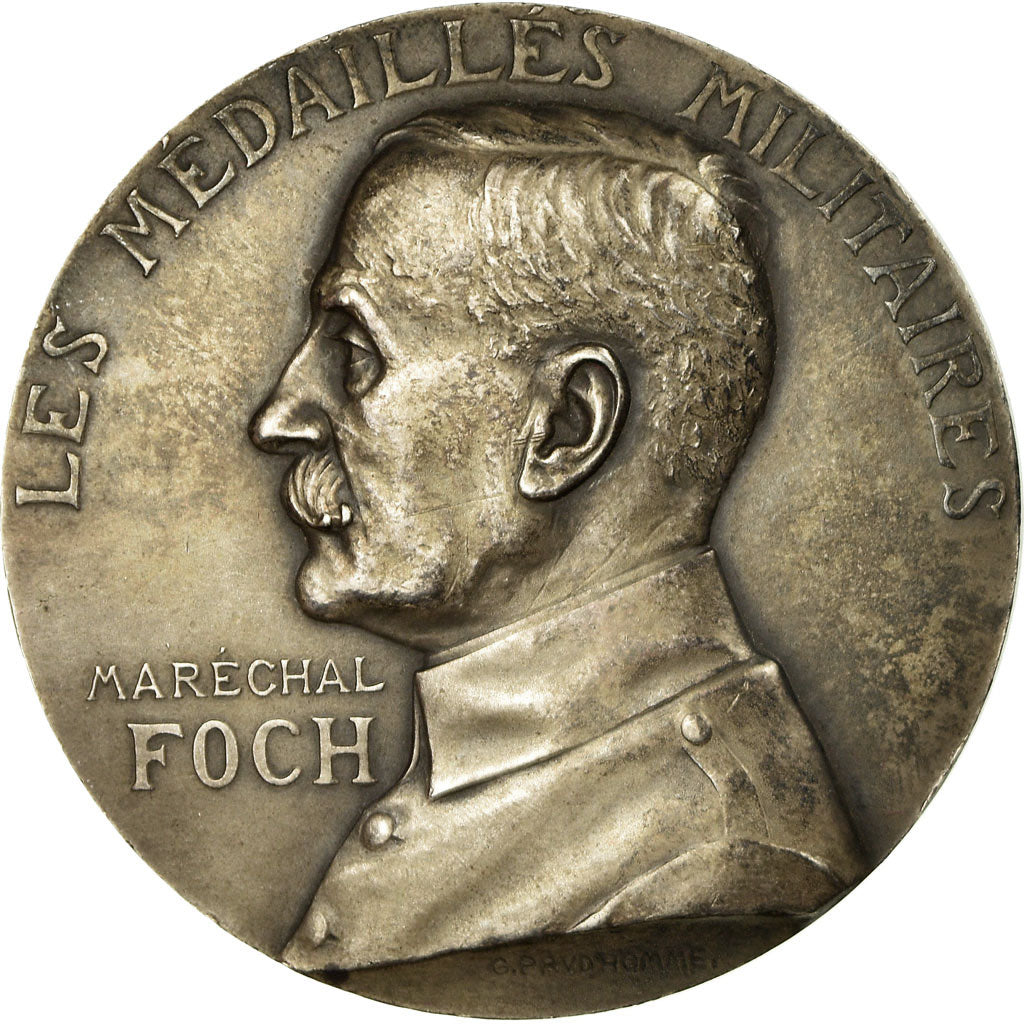 Francia, medalla, Oeuvre de l'Orphelinat, Maréchal Foch, Prud'homme.G, EBC+