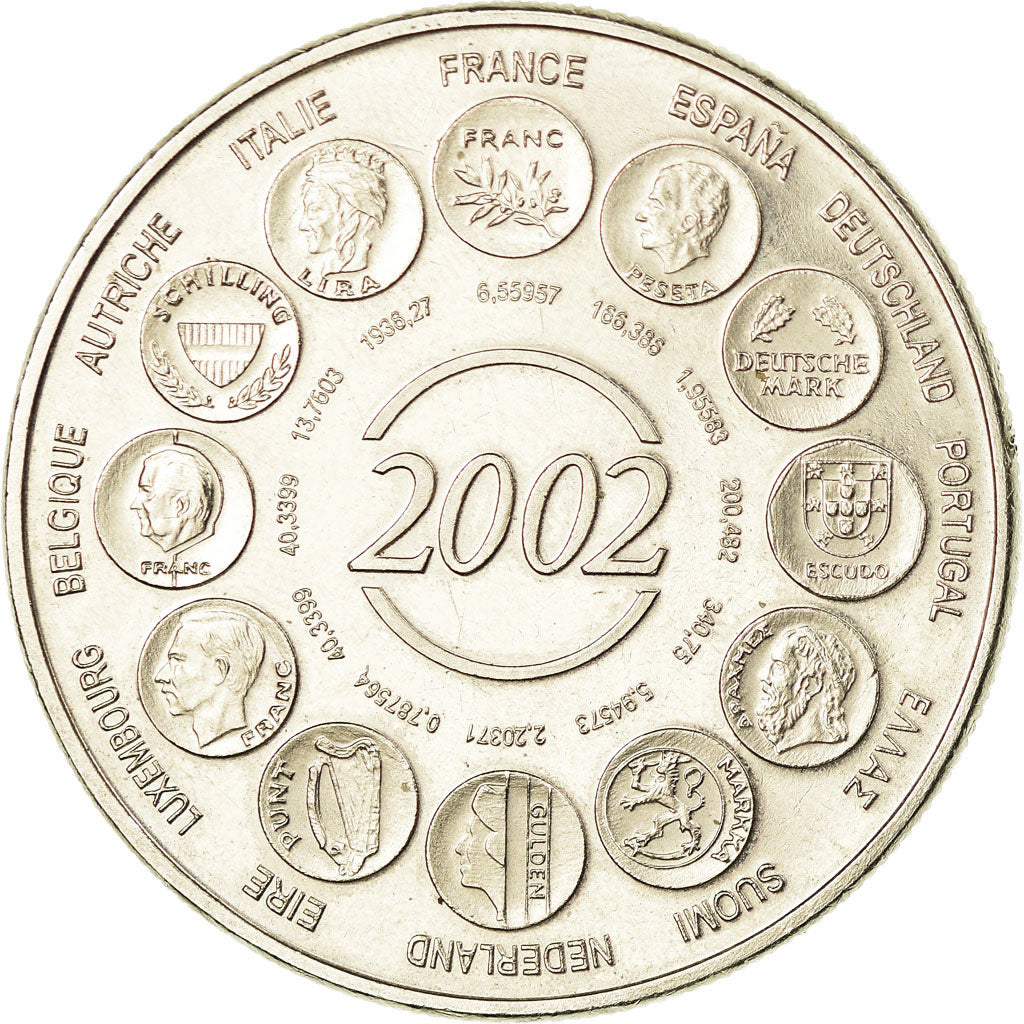 France, Medal, Naissance de l'Euro Fiduciaire, 2002, MS(64), Copper-nickel