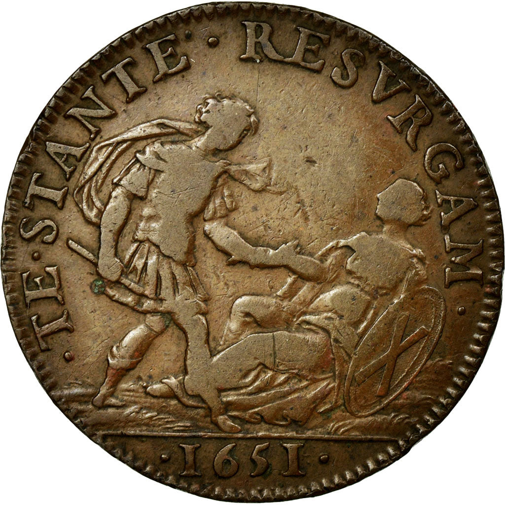 France, Token, Royal, 1651, EF(40-45), Copper, Feuardent:9794