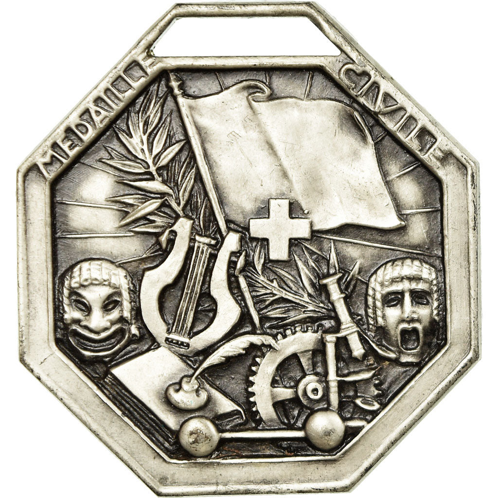 Francia, medalla, Médaille civile, SC, Bronce plateado