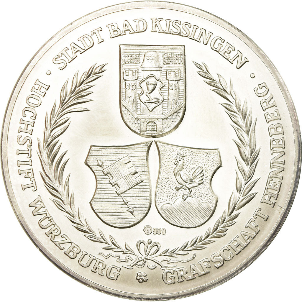 Alemanha, Medal, Rathaustaler, Bad Kissinggen, 1977, MS(64), Prata