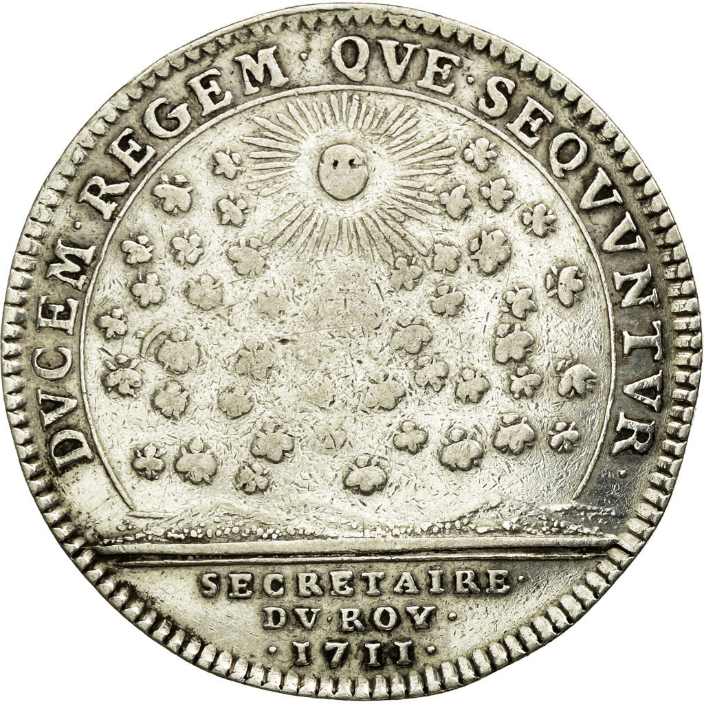 France, Token, Royal, 1711, AU(50-53), Silver, Feuardent:323