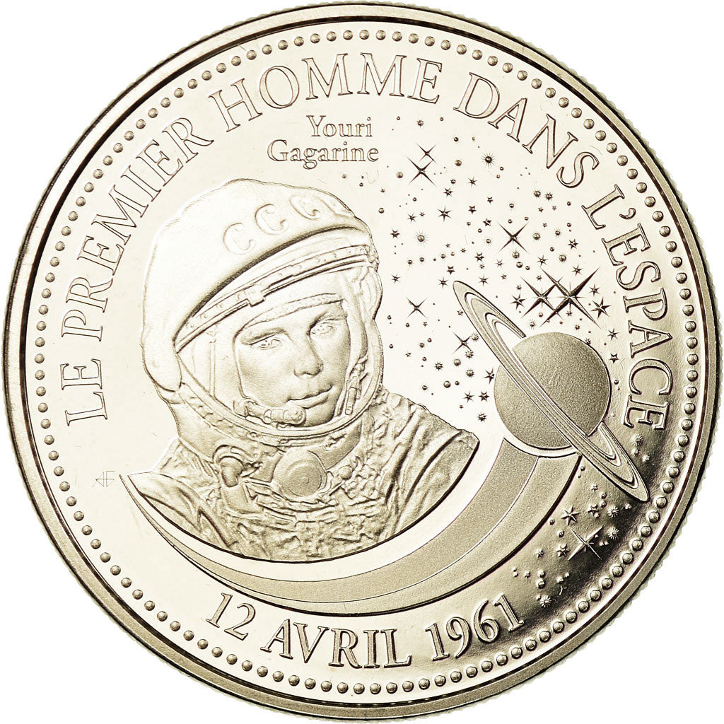 France, Medal, Le Premier Homme dans l'Espace, MS(65-70), Copper-nickel