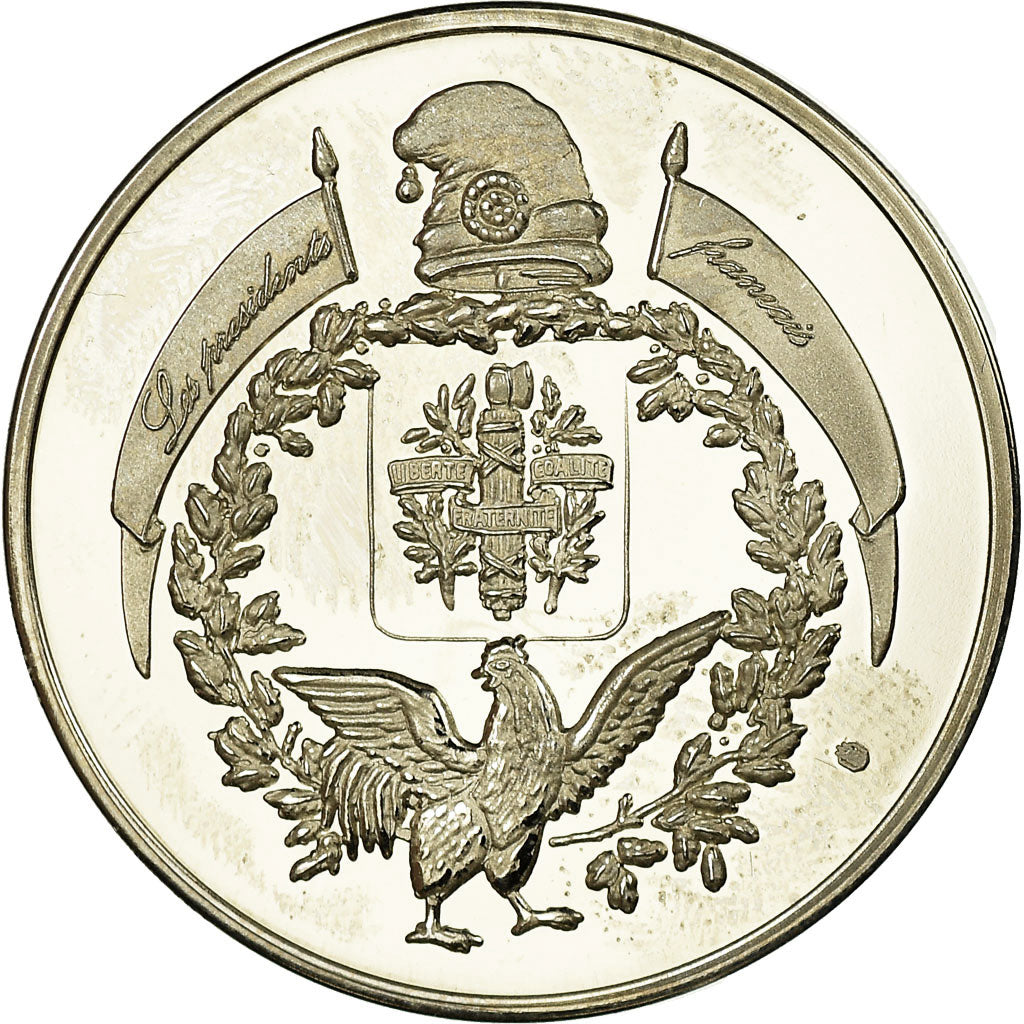 Francia, medalla, Les Présidents Français, Jacques Chirac, SC+, Copper Plated