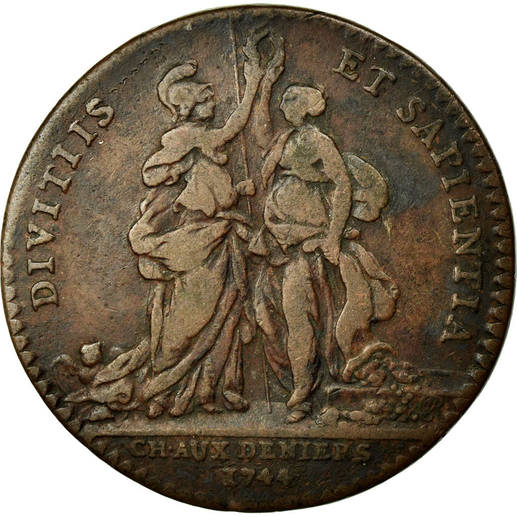 France, Token, Royal, 1744, EF(40-45), Copper, Feuardent:2510