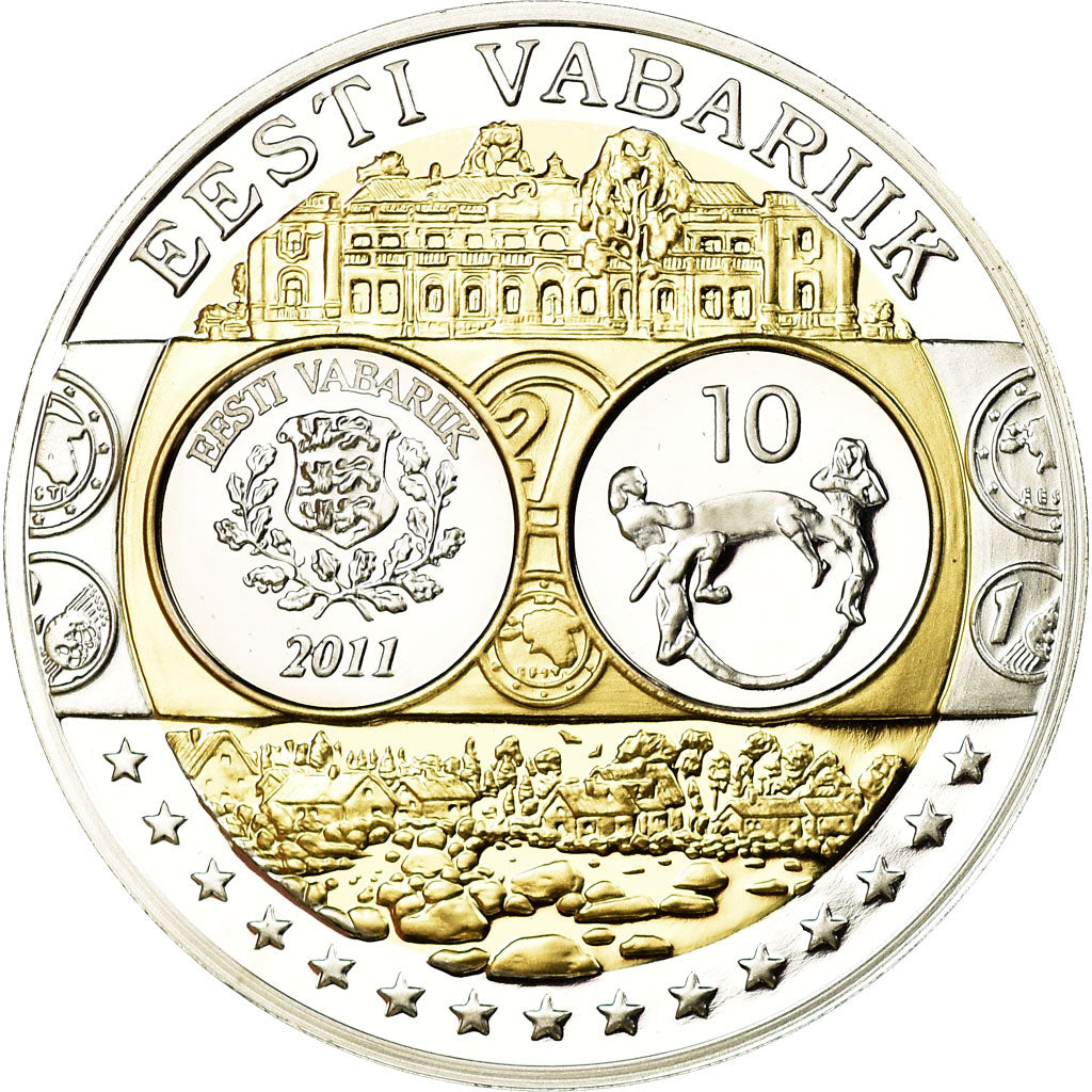 Estonia, Medaille, Euro, Europa, STGL, Silber