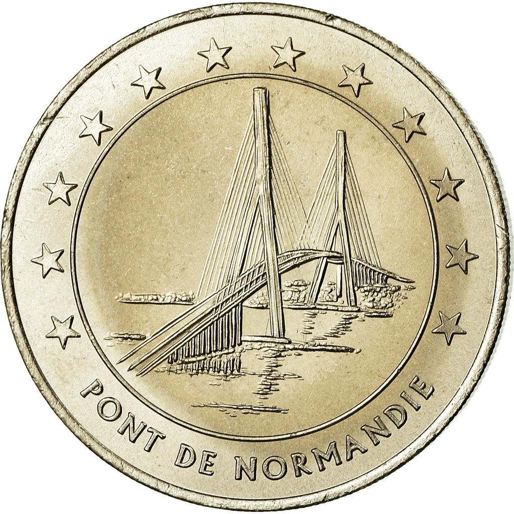 France, Médaille, 3 Euro Ville du Havre, Pont de Normandie, 1996, FDC