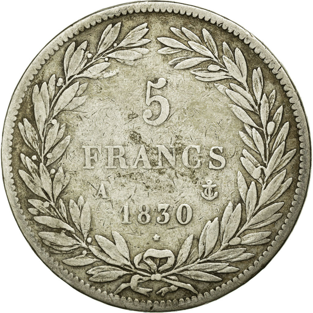 Coin, France, Louis-Philippe, 5 Francs, 1830, Paris, VF(20-25), Silver