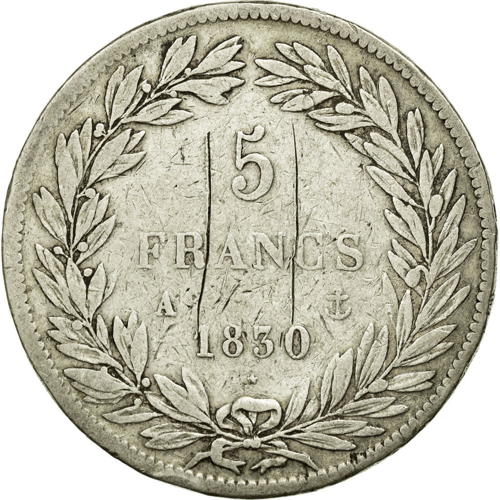 Coin, France, Louis-Philippe, 5 Francs, 1830, Paris, VF(20-25), Silver