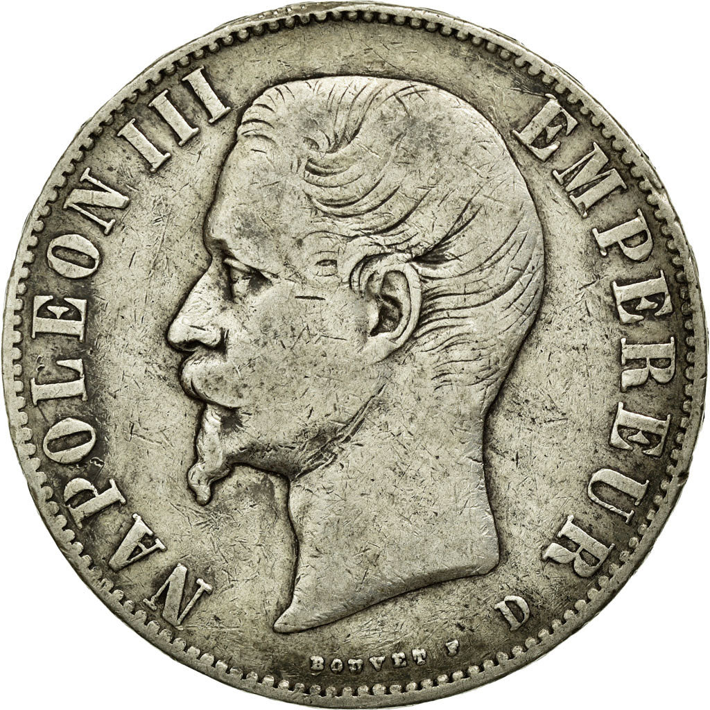 Coin, France, Napoleon III, Napoléon III, 5 Francs, 1856, Lyon, VF(30-35)