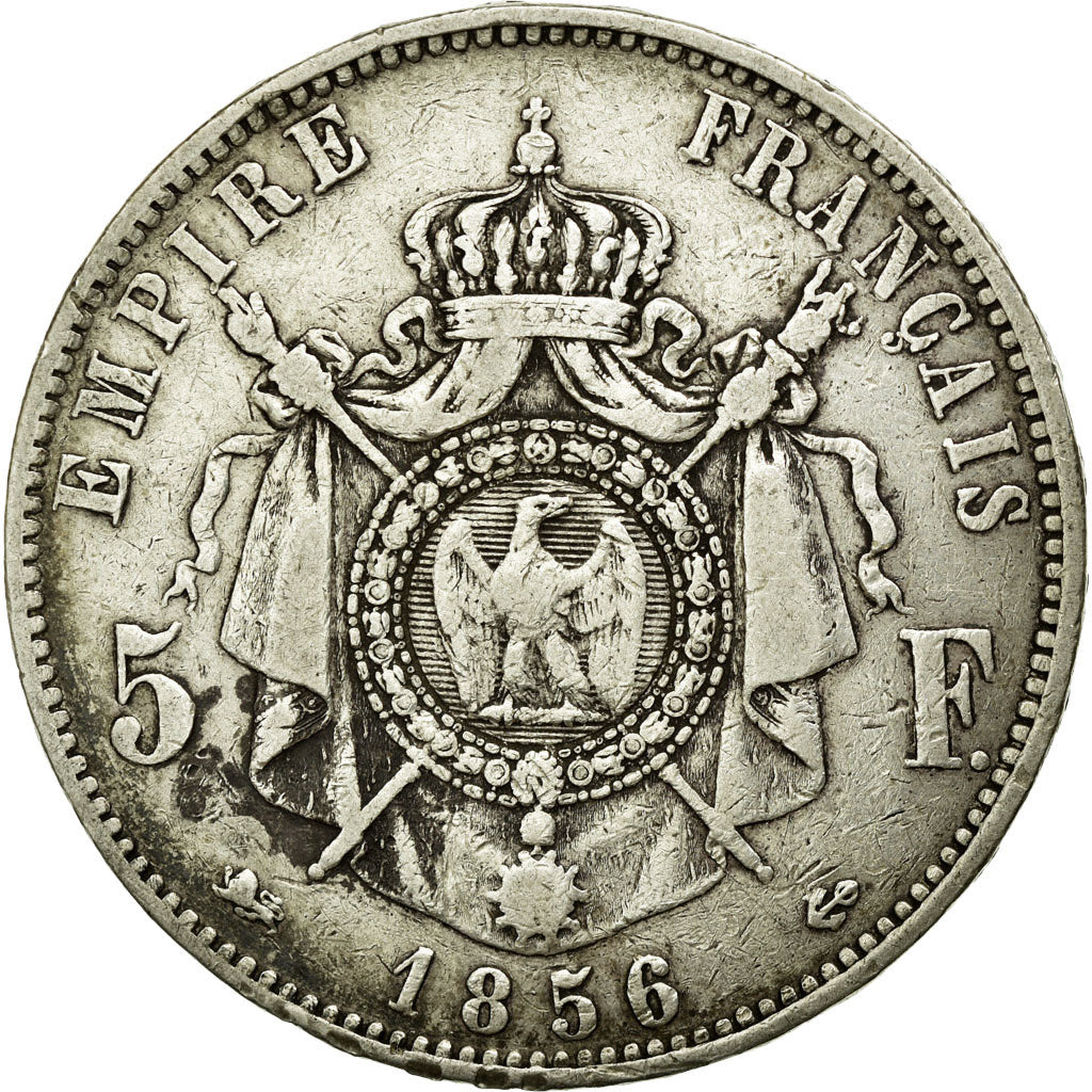 Coin, France, Napoleon III, Napoléon III, 5 Francs, 1856, Lyon, VF(30-35)