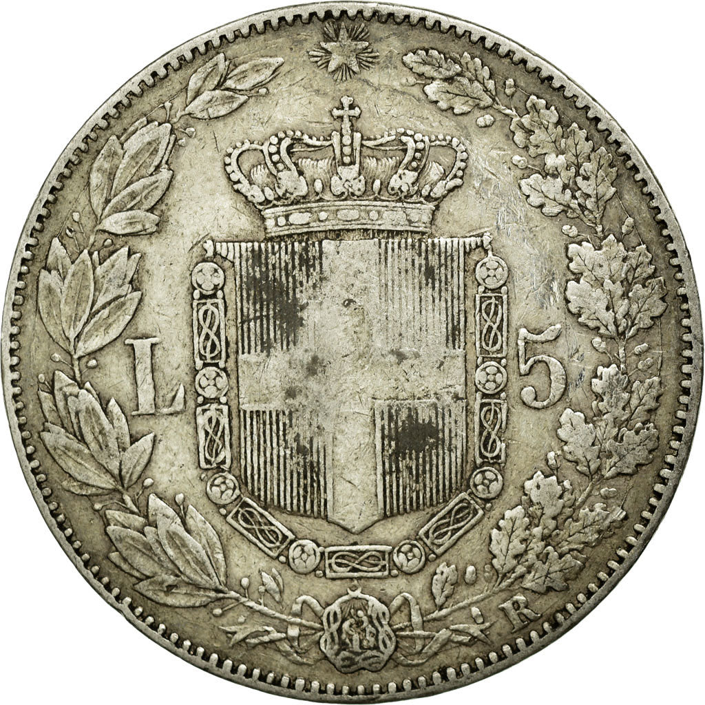 Coin, Italy, Umberto I, 5 Lire, 1879, Rome, EF(40-45), Silver