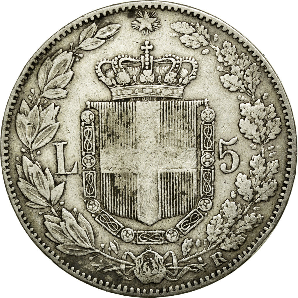 Coin, Italy, Umberto I, 5 Lire, 1879, Rome, AU(50-53), Silver, KM:20