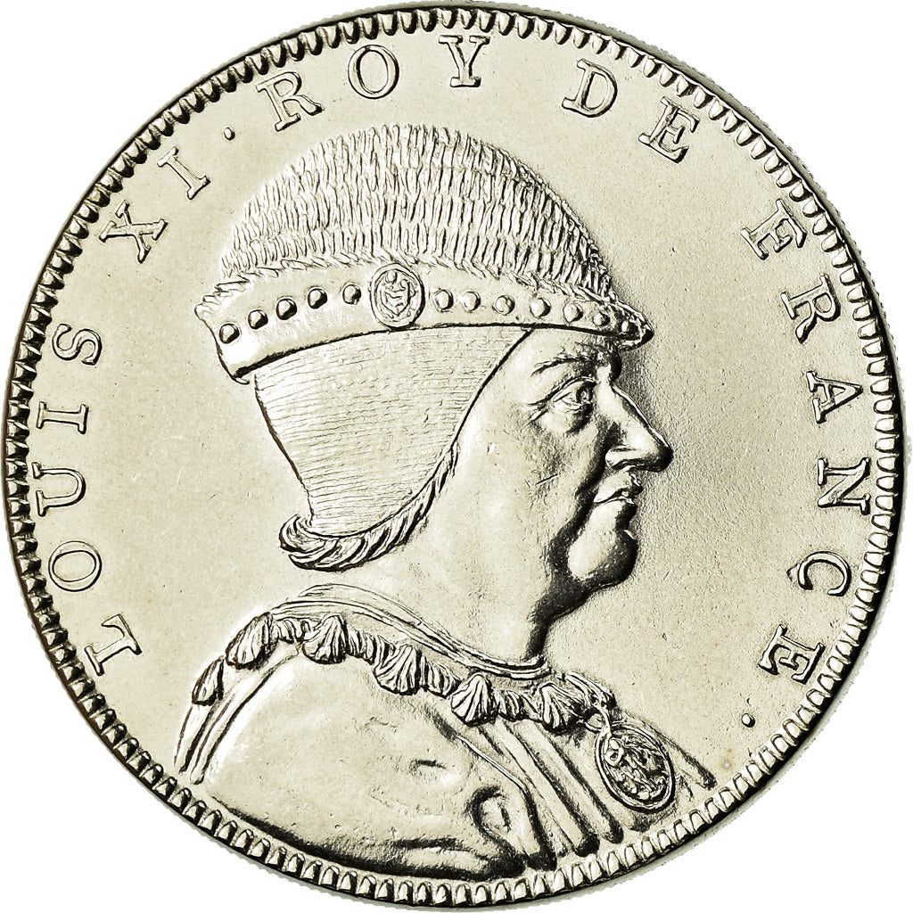 France, Medal, Les Rois de France, Louis XI, MS(65-70), Nickel