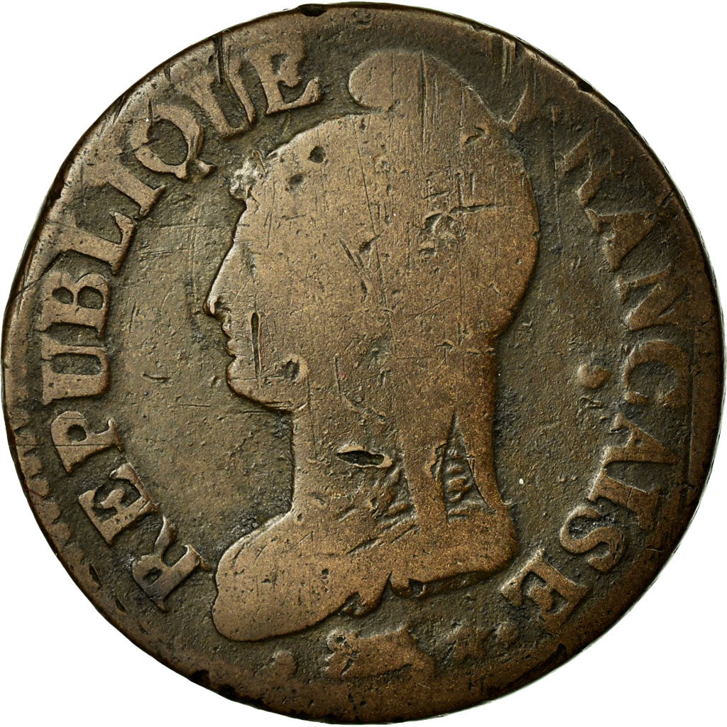 Moneta, Francia, Dupré, 5 Centimes, 1798, Paris, B, Bronzo, Gadoury:126