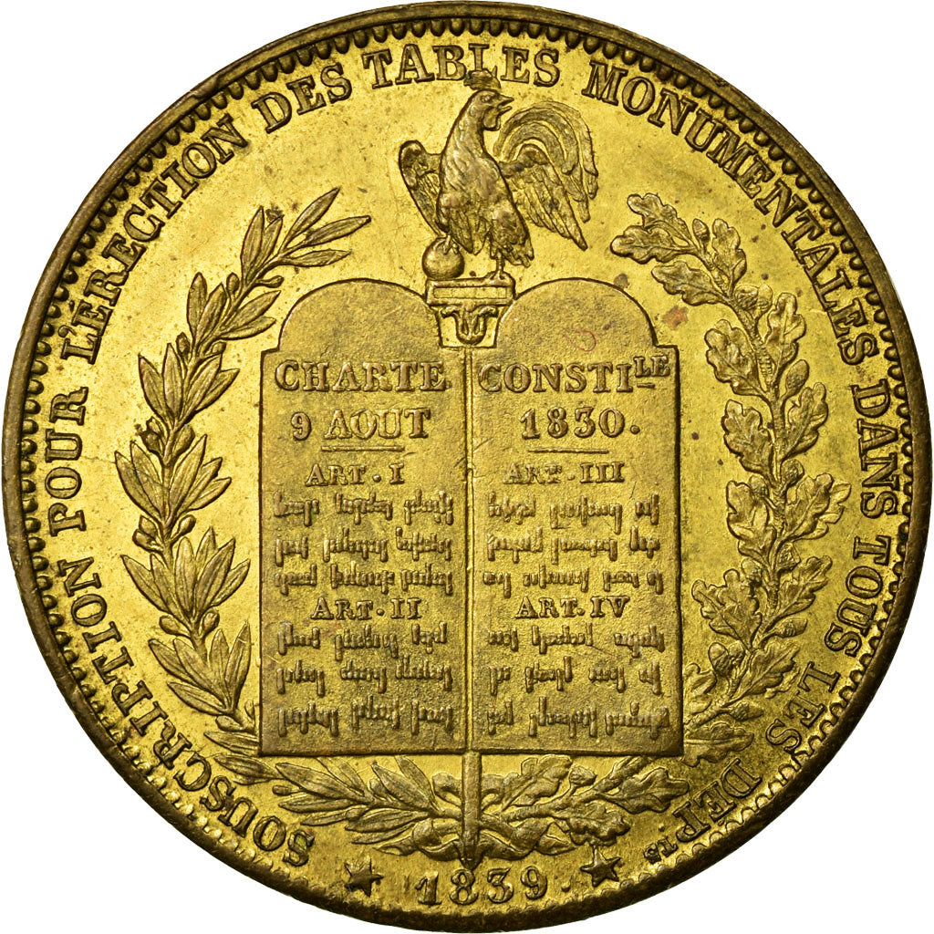France, Token, Royal, 1839, MS(60-62), Brass