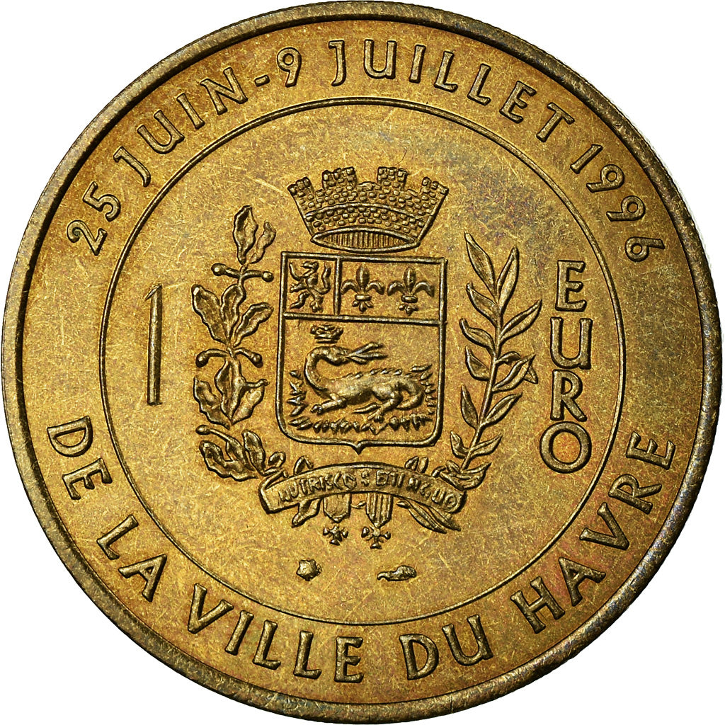 Frankrijk, Medaille, 1 Euro de la Ville du Havre, Pont de Normandie, 1996, UNC-