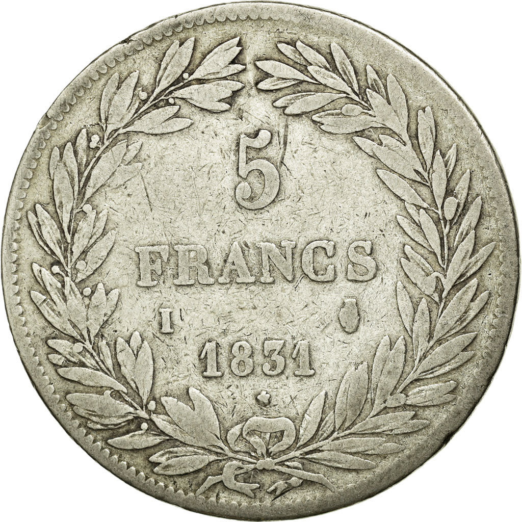 Coin, France, Louis-Philippe, 5 Francs, 1831, Limoges, VF(30-35), Silver
