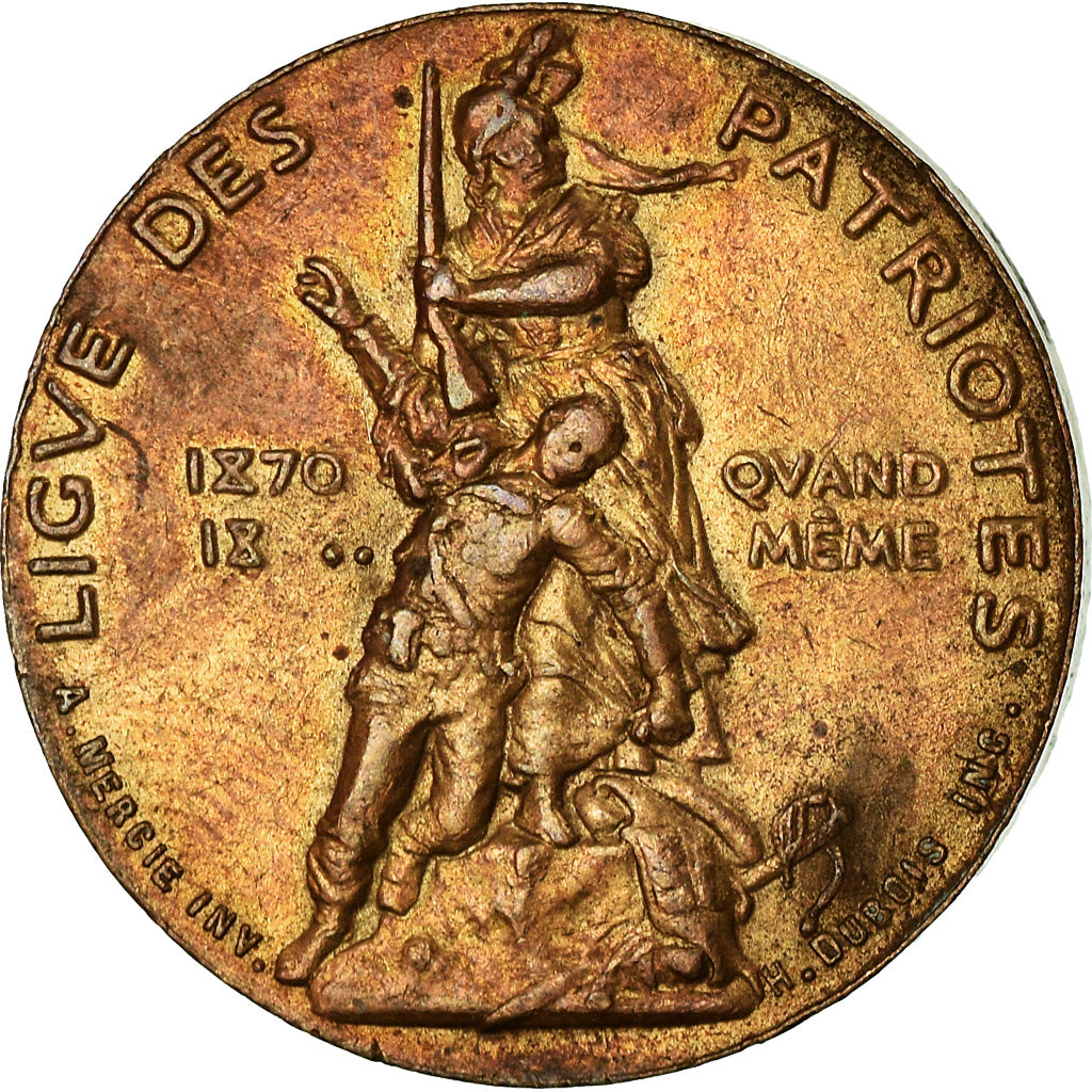 Frankreich, Token, Ligue des Patriotes, History, 1882, Mercié, SS+, Bronze