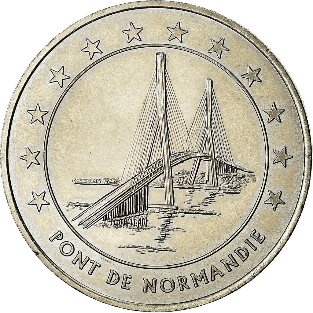 Francja, Medal, 3 Euro Ville du Havre, Pont de Normandie, 1996, MS(64)