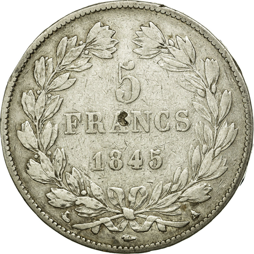 Coin, France, Louis-Philippe, 5 Francs, 1845, Paris, VF(30-35), Silver