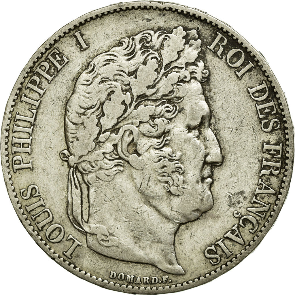 Coin, France, Louis-Philippe, 5 Francs, 1845, Paris, EF(40-45), Silver
