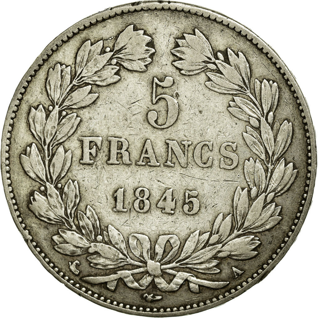Coin, France, Louis-Philippe, 5 Francs, 1845, Paris, EF(40-45), Silver