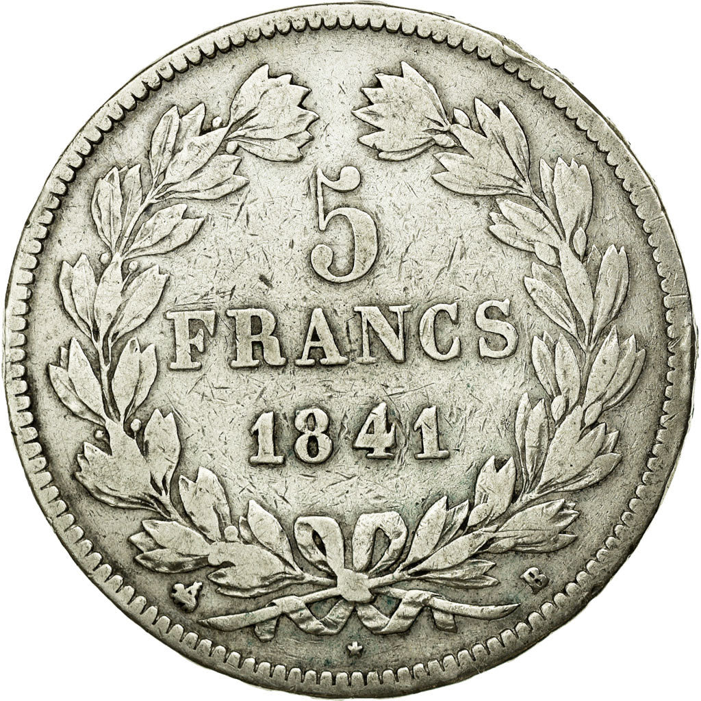 Coin, France, Louis-Philippe, 5 Francs, 1841, Rouen, VF(20-25), Silver