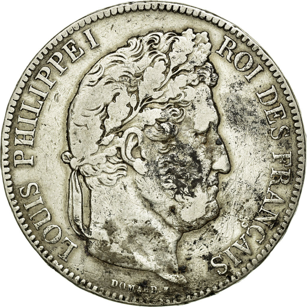 Moneta, Francia, Louis-Philippe, 5 Francs, 1840, Rouen, MB+, Argento