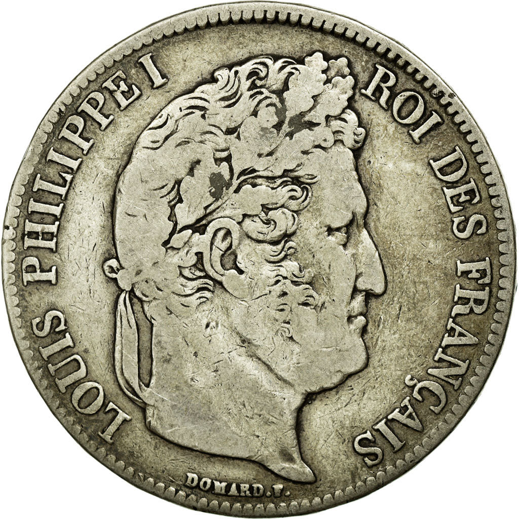 Coin, France, Louis-Philippe, 5 Francs, 1838, Rouen, VF(30-35), Silver