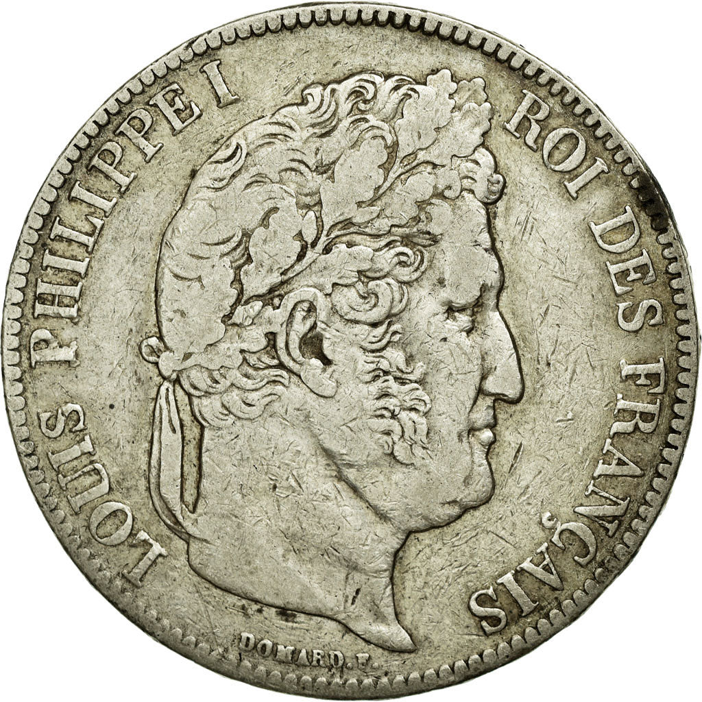 Coin, France, Louis-Philippe, 5 Francs, 1837, Paris, VF(30-35), Silver