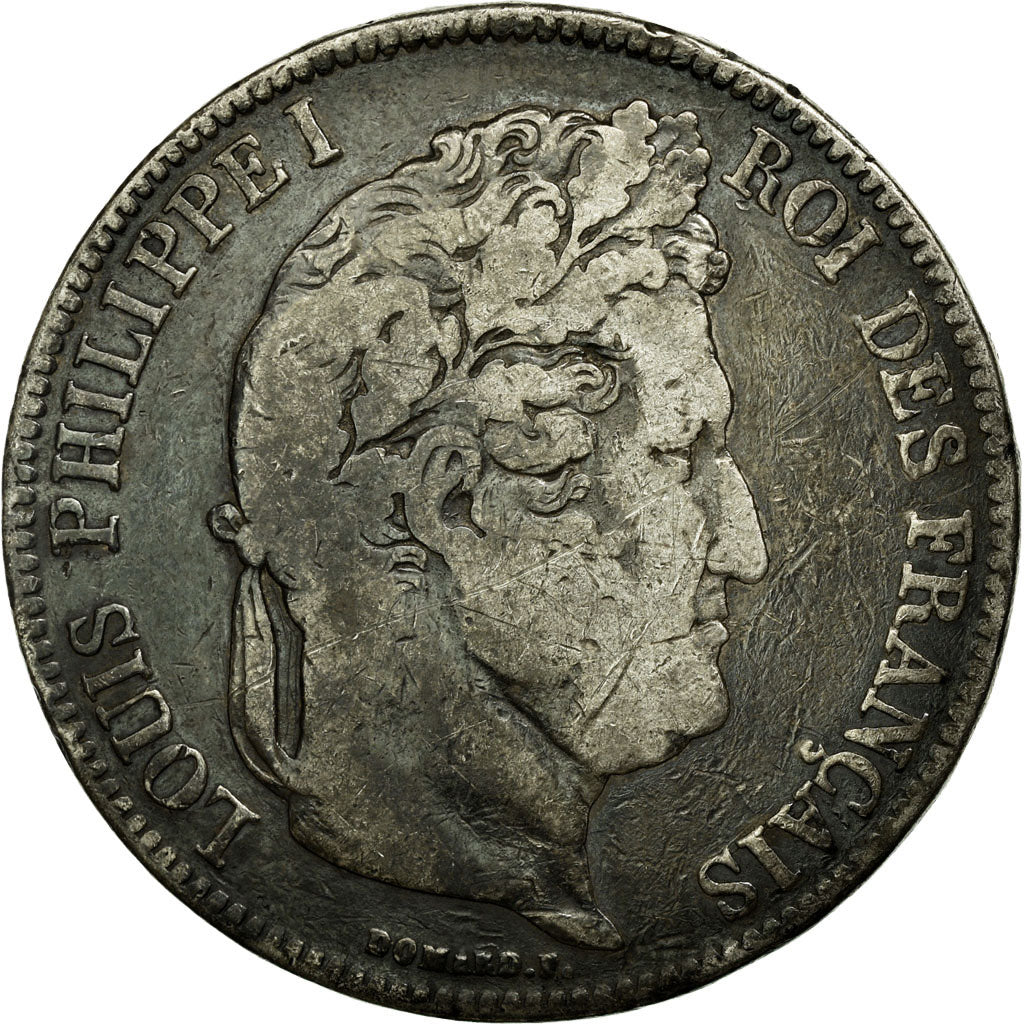 Coin, France, Louis-Philippe, 5 Francs, 1834, Lyon, VF(30-35), Silver, KM:749.4