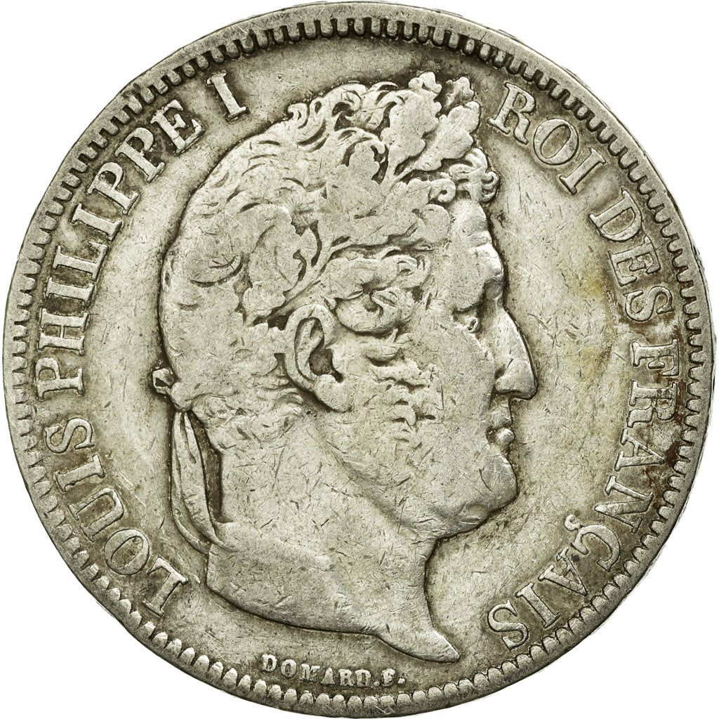 Coin, France, Louis-Philippe, 5 Francs, 1831, Lyon, VF(30-35), Silver