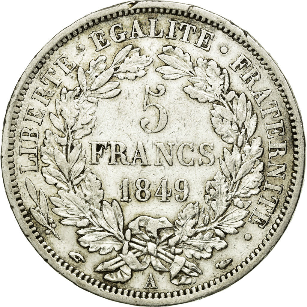 Coin, France, Cérès, 5 Francs, 1849, Paris, EF(40-45), Silver, Gadoury:719