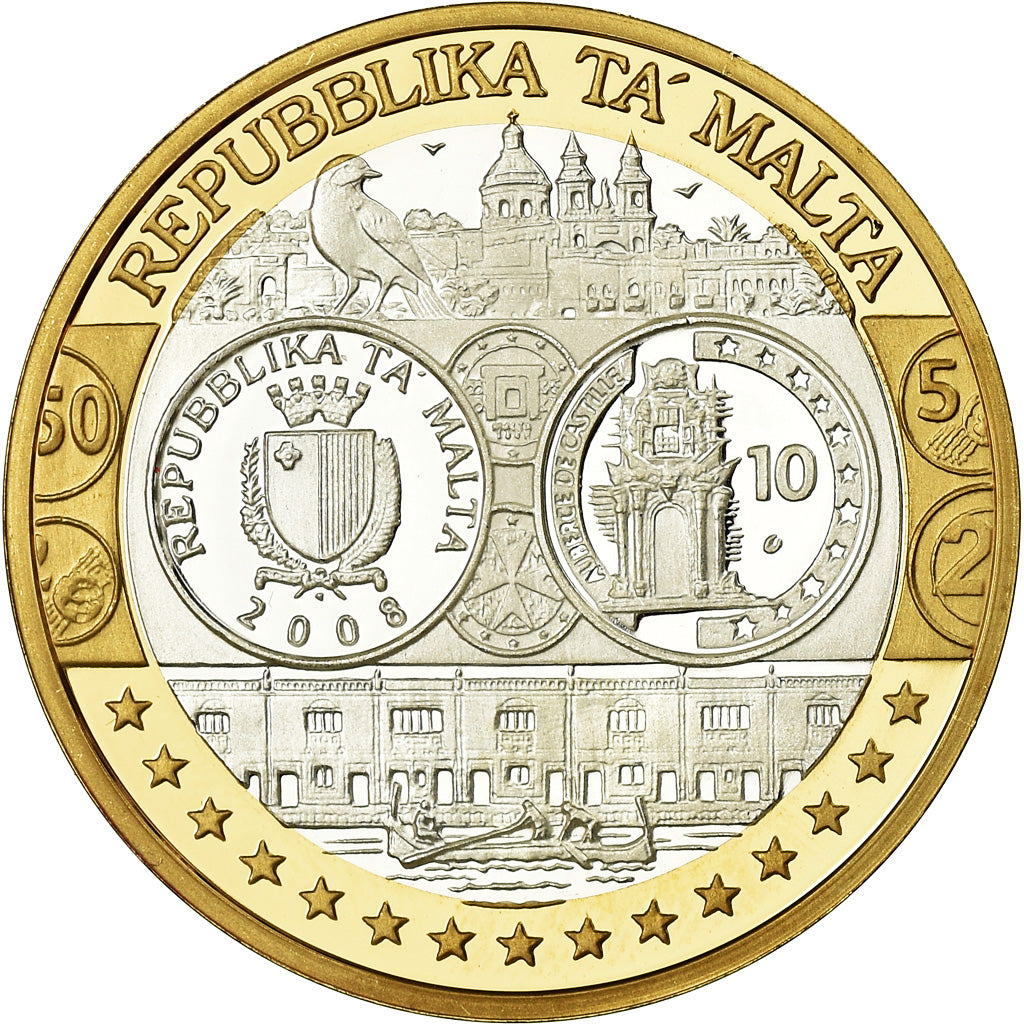 Malta, medalla, Euro, Europa, FDC, Plata