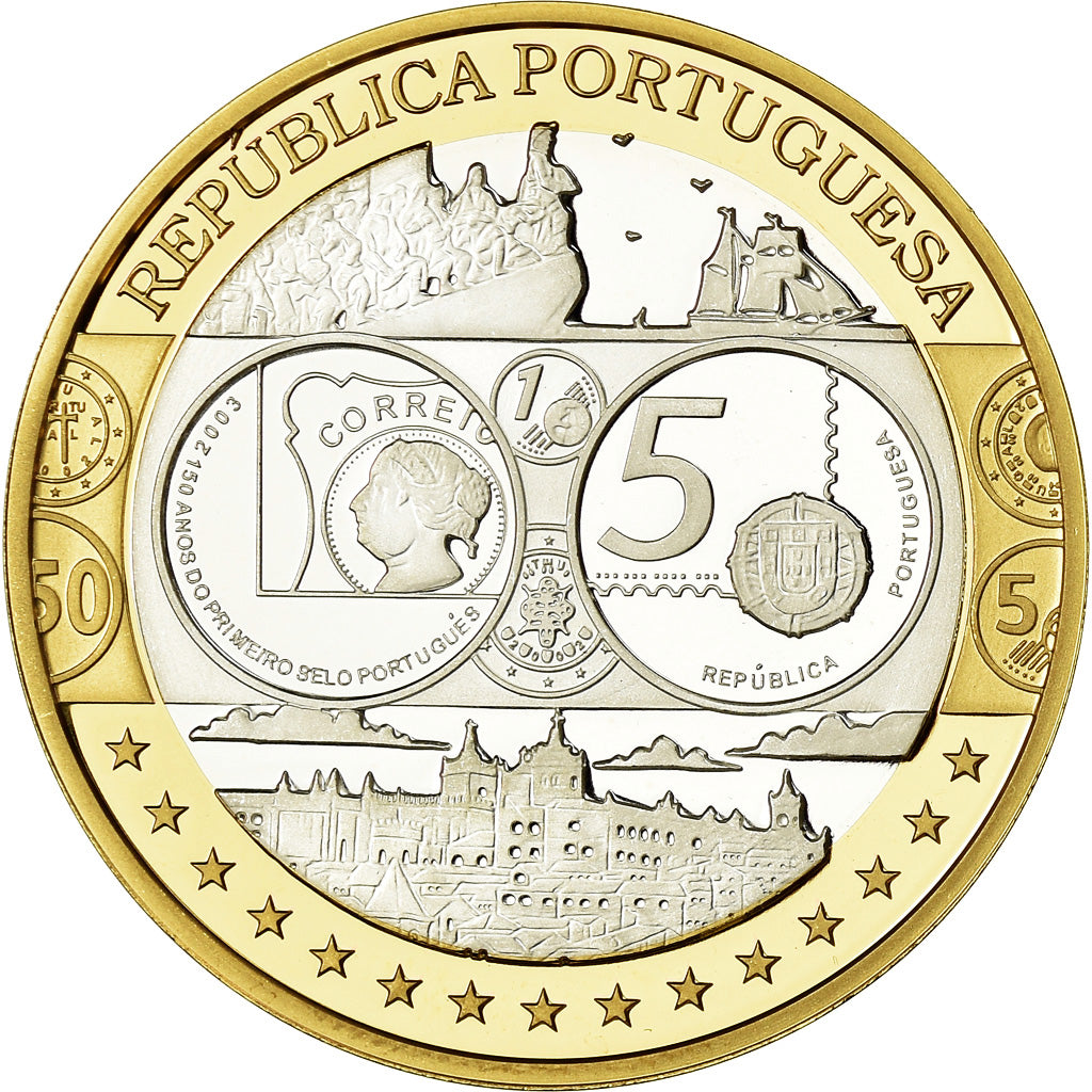 Portugal, medalla, Euro, Europa, Plata, FDC